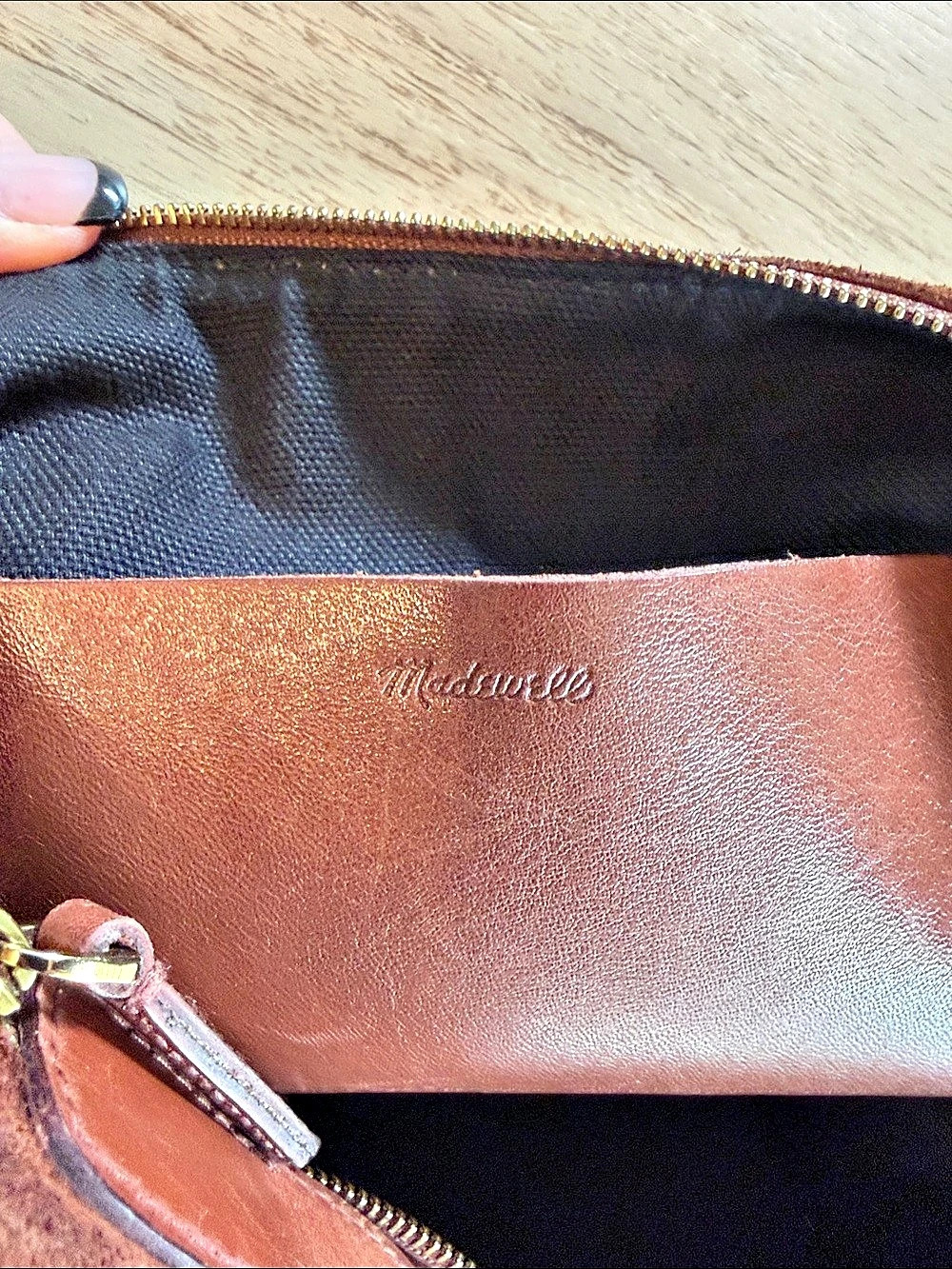 Madewell Essentials Crescent Sling Bag in Suede Brown Hobo Bag - Picture 3 of 3